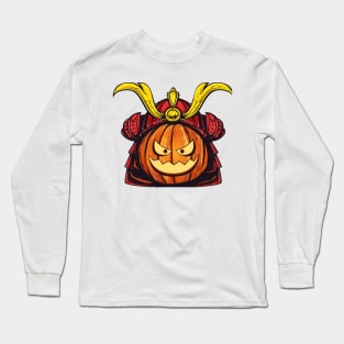 Samurai Pumpkin Funny Halloween Long Sleeve T-Shirt